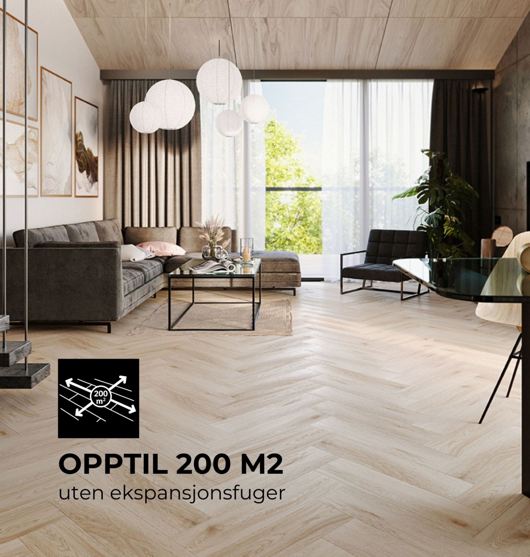 Bilde av Klikkvinyl Amaron Herringbone Harlow Oak