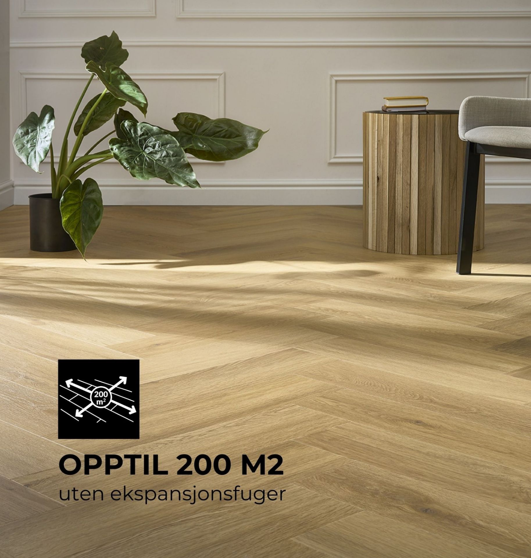 Bilde av Klikkvinyl Amaron Herringbone Menor Oak