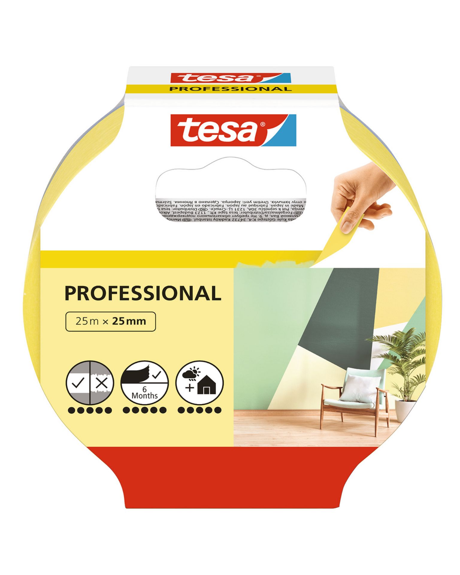 Bilde av Tesa Malertape Professional 25M x 25mm GUL