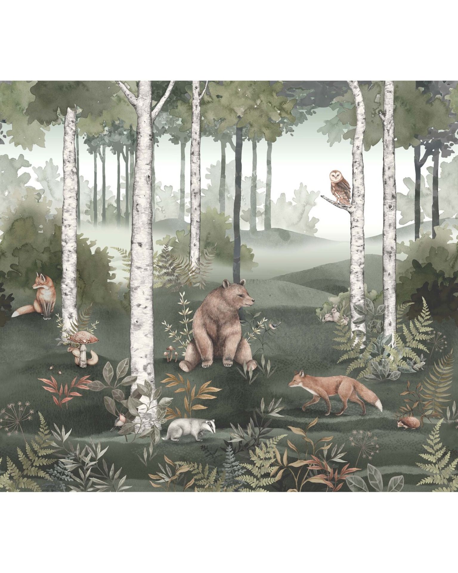 Bilde av Newbie Wallpaper II Wild Forest Mural 6943