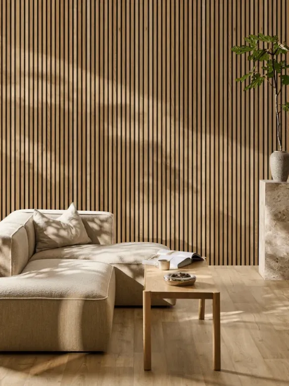 Bilde av Akustikkpanel 240cm Rustikk Brun Eik Sort Filt