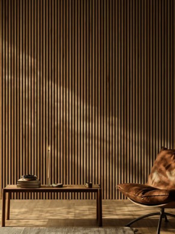 Bilde av Akustikkpanel 300cm Rustikk Natural Eik Sort Filt