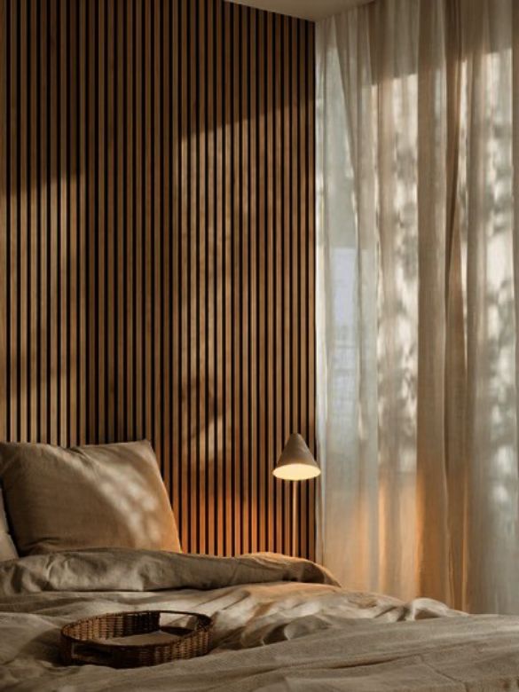 Bilde av Akustikkpanel 300cm Rustikk Natural Eik Sort Filt